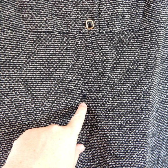 ST JOHN COLLECTION MARIE GRAY sweater dress knit FLAWED sleeveless black gray 12 - Picture 3 of 11